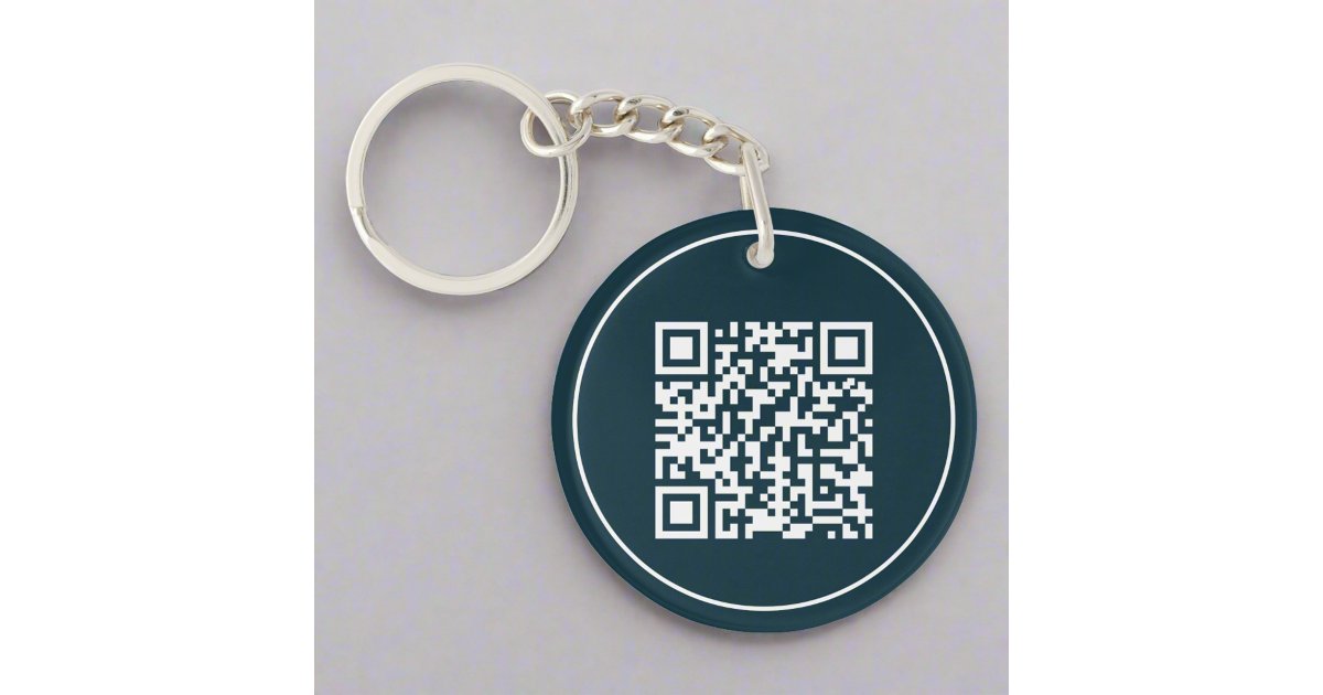 Custom QR Code Corporate Contactless Business Keychain | Zazzle