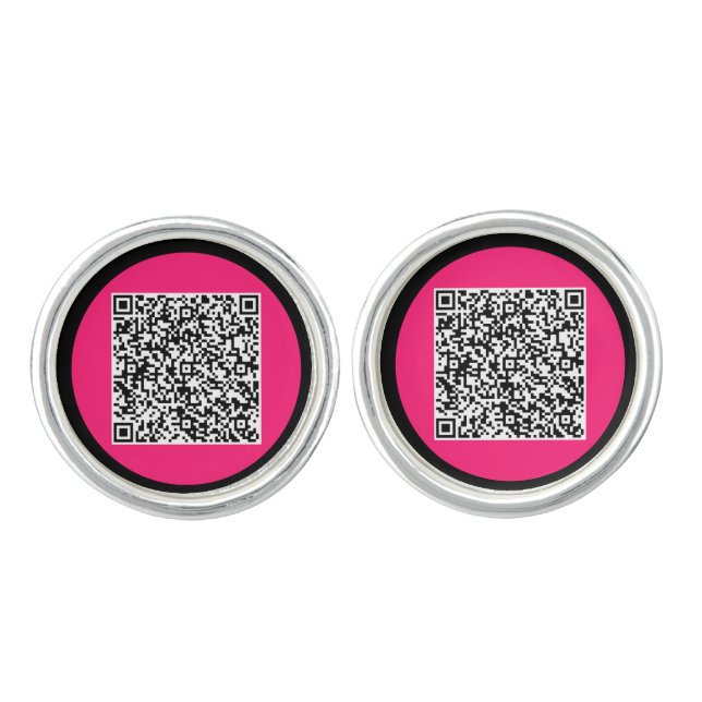 Custom QR Code Cufflinks Example Choose Color (Front)