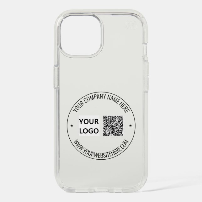 Custom QR Code Custom Text and Logo iPhone Case (Front)