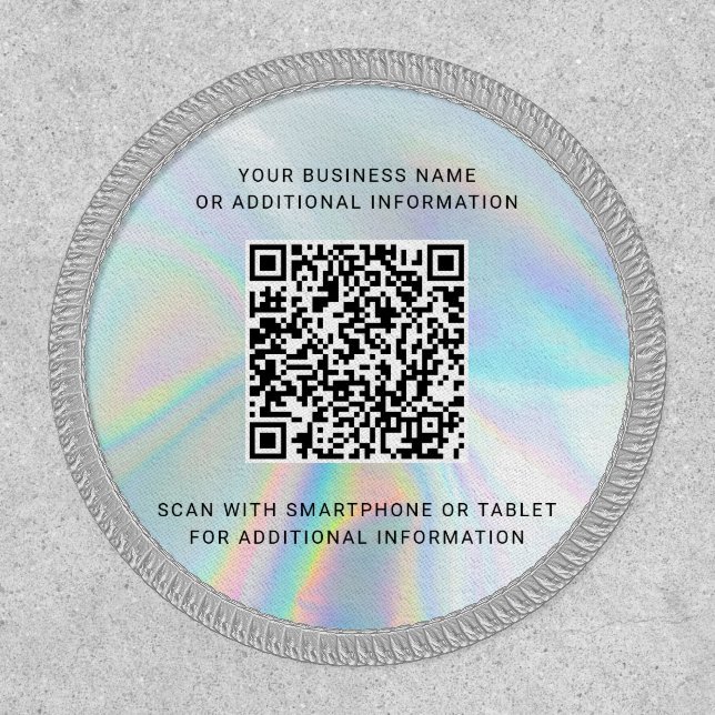 Custom QR Code DIY Holographic Business Patch (Front)