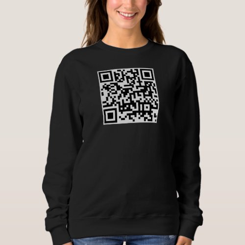 Custom QR Code Double Sided Print Womens Black Sweatshirt