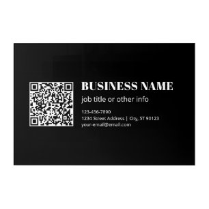 Custom QR code & Editable Retro-Modern Text Acrylic Print