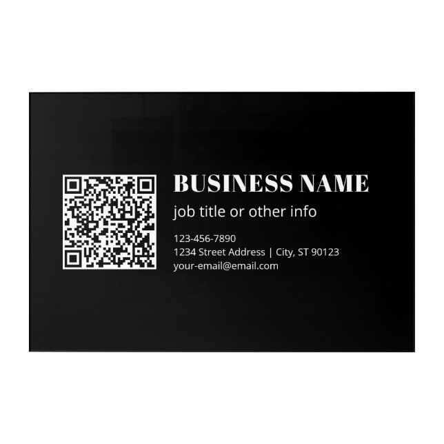 Custom QR code & Editable Retro-Modern Text Acrylic Print (Front)