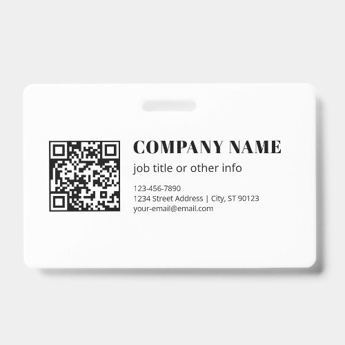 Custom QR code & Editable Retro-Modern Text Badge