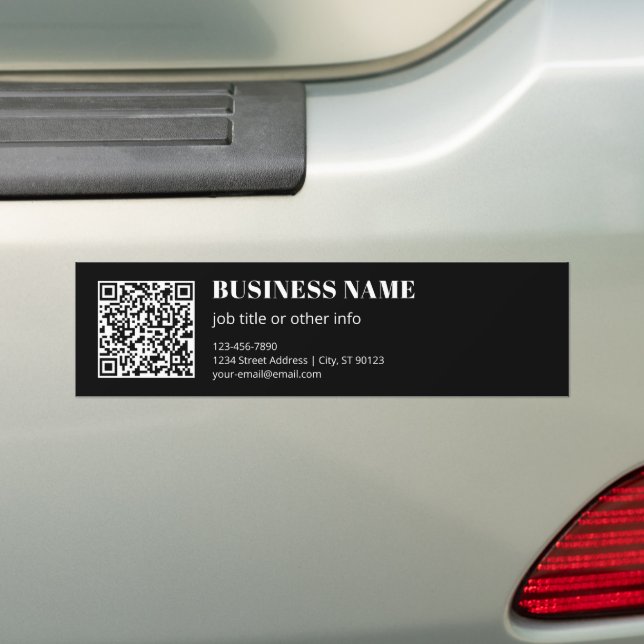 Custom QR code & Editable Retro-Modern Text Bumper Sticker (On Car)