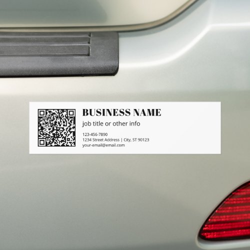 Custom QR code & Editable Retro-Modern Text Bumper Sticker