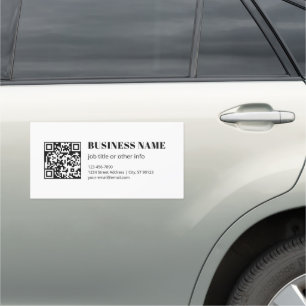 Custom QR code & Editable Retro-Modern Text Car Magnet