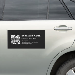 Custom QR code & Editable Retro-Modern Text Car Magnet