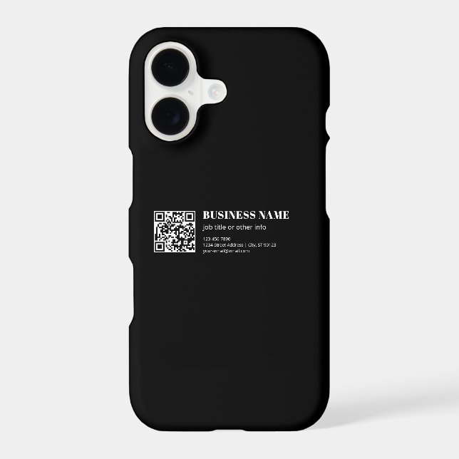 Custom QR code & Editable Retro-Modern Text Case-Mate iPhone Case (Back)