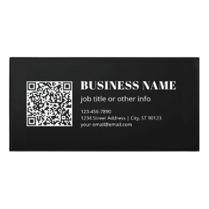 Custom QR code & Editable Retro-Modern Text Door Sign