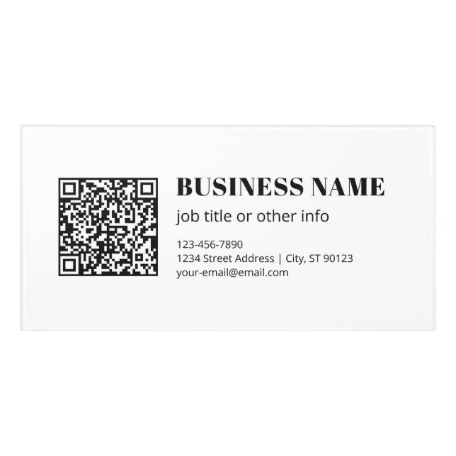 Custom QR code & Editable Retro-Modern Text Door Sign (Classic Front)