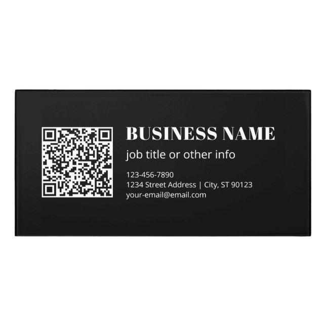 Custom QR code & Editable Retro-Modern Text Door Sign (Classic Front)