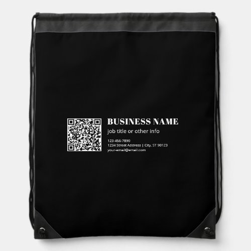 Custom QR code & Editable Retro-Modern Text Drawstring Bag