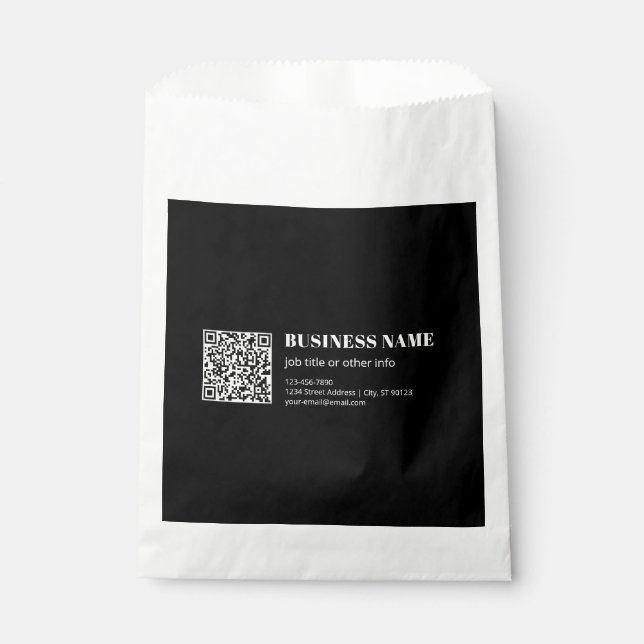 Custom QR code & Editable Retro-Modern Text Favor Bag (Front)