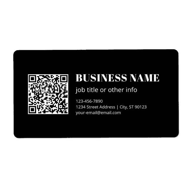 Custom QR code & Editable Retro-Modern Text Label (Front)
