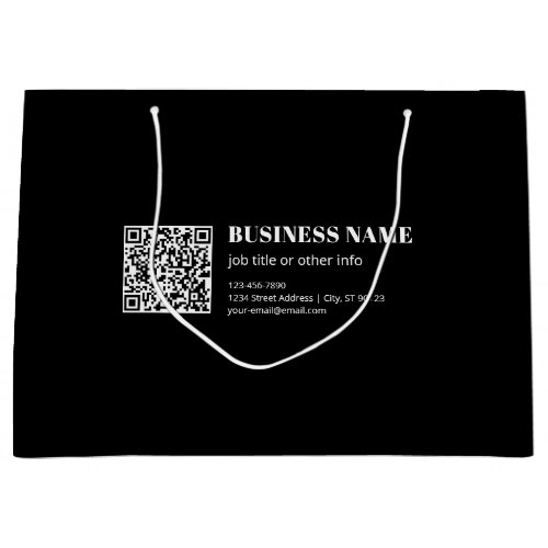 Custom QR code & Editable Retro-Modern Text Large Gift Bag