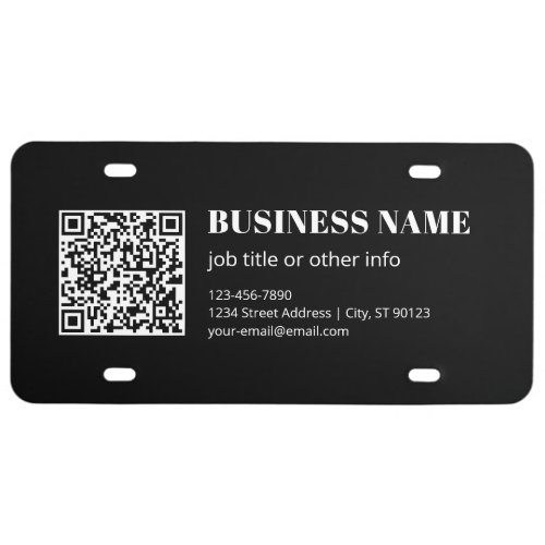 Custom QR code & Editable Retro-Modern Text License Plate