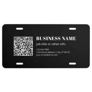 Custom QR code & Editable Retro-Modern Text License Plate