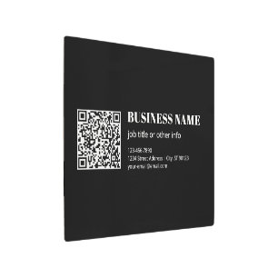 Custom QR code & Editable Retro-Modern Text Metal Print