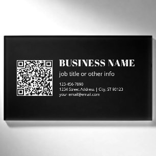 Custom QR code & Editable Retro-Modern Text Name Tag