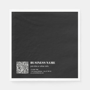 Custom QR code & Editable Retro-Modern Text Napkins