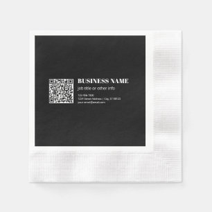 Custom QR code & Editable Retro-Modern Text Napkins