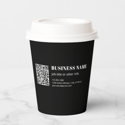 Custom QR code & Editable Retro-Modern Text Paper Cups