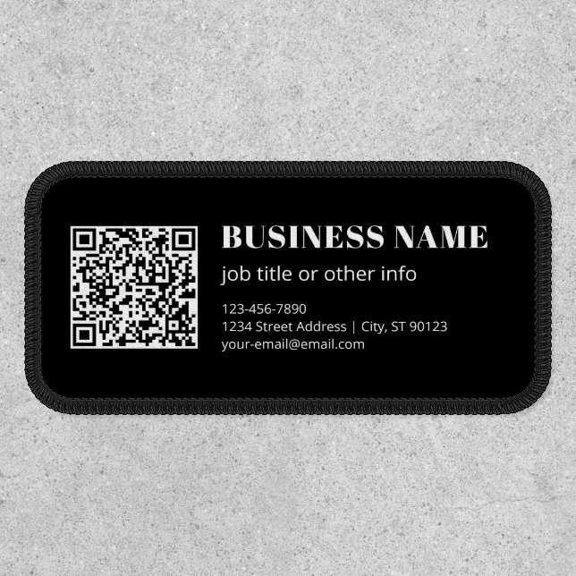 Custom QR code & Editable Retro-Modern Text Patch (Front)