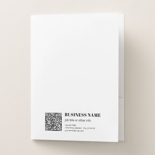 Custom QR code & Editable Retro-Modern Text Pocket Folder