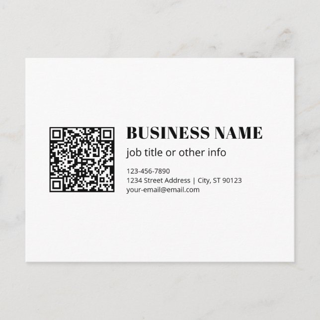Custom QR code & Editable Retro-Modern Text Postcard (Front)