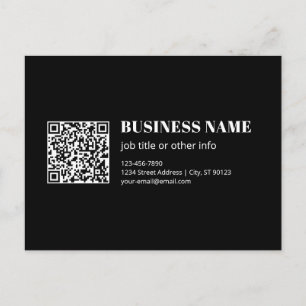 Custom QR code & Editable Retro-Modern Text Postcard