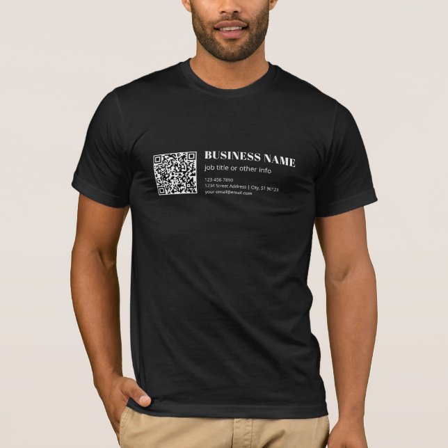 Custom QR code & Editable Retro-Modern Text T-Shirt (Front)