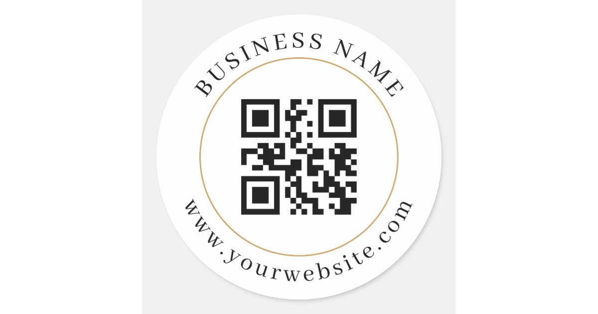 Custom QR Code Elegant Classic Round Sticker | Zazzle