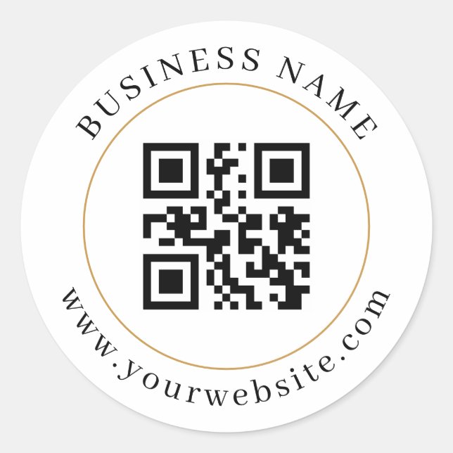 Custom QR Code Elegant Classic Round Sticker (Front)