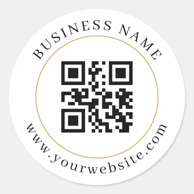Custom QR Code Elegant Classic Round Sticker | Zazzle