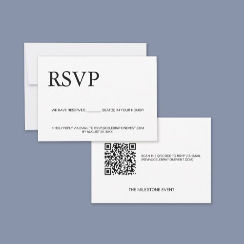 Custom QR code Email RSVP Reserved seats