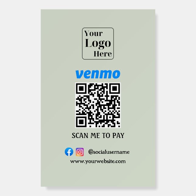 Custom QR code Foam Boards for Easy Payments (Front)