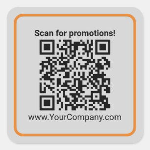 Custom QR Code For Promotions Marketing Collateral Square Sticker
