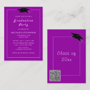 Custom QR Code Graduation Invitation Your Colors