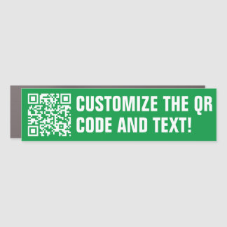 Custom QR Code Green Car Magnet