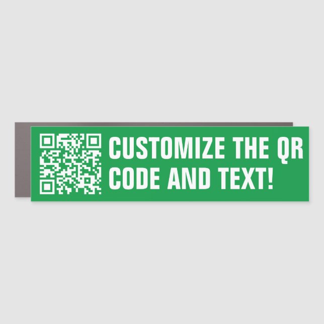 Custom QR Code Green Car Magnet (Front)
