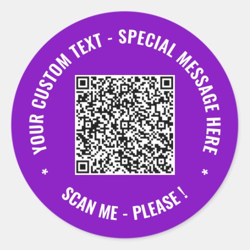 Custom QR Code Info and Text Sticker _ Your Colors