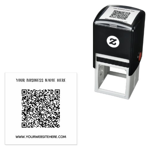 Custom QR Code Info Business Name Website Stamp