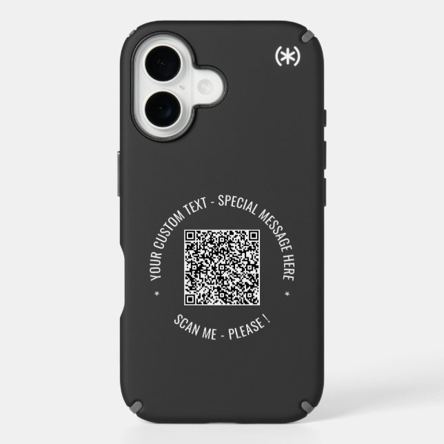 Custom QR Code Info Custom Text Special Message Speck iPhone Case (Front)