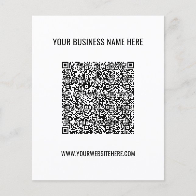 Custom QR Code Info Name Website Flyer Promotional (Front)