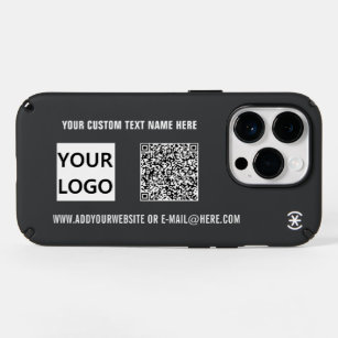 Custom QR Code Info Text and Logo iPhone Case