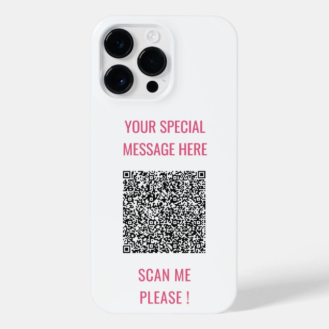 Custom QR Code Info Your Special Text Surprise iPhone Case (Back)
