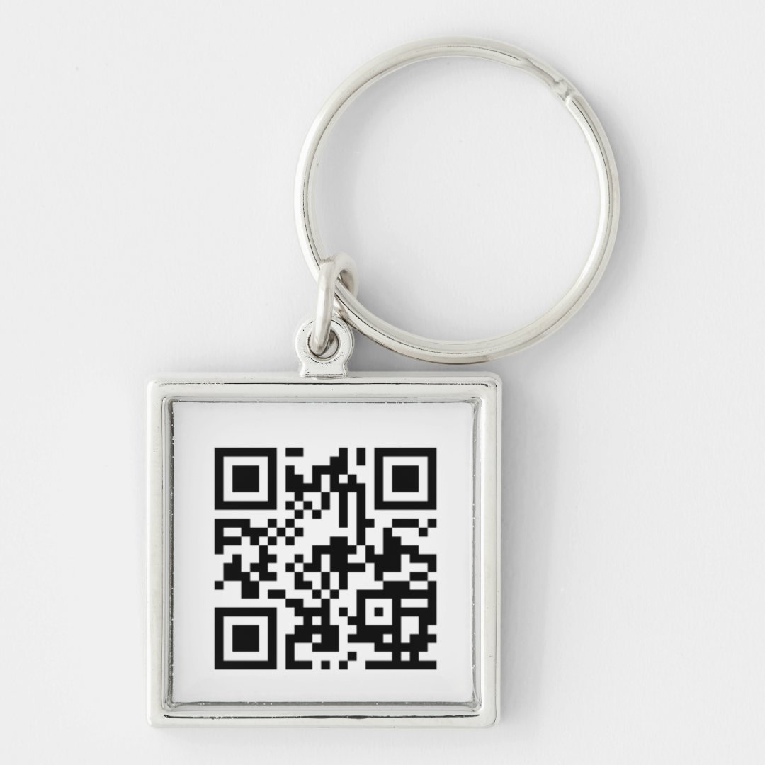 Custom QR Code Keychain Zazzle