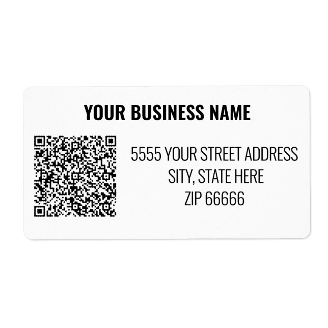 Custom QR Code Labels Your Business Name Address (Front)