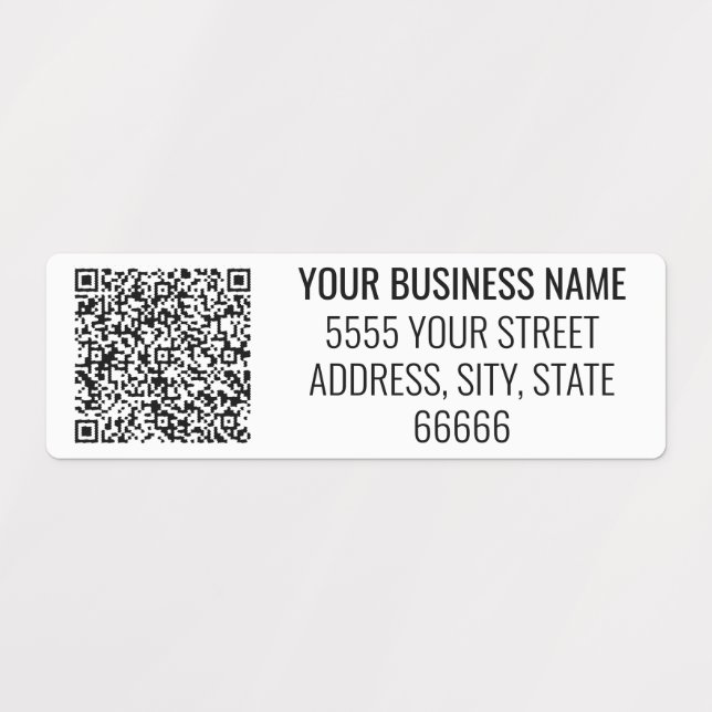 Custom QR Code Labels Your Business Name Address (Design 1)